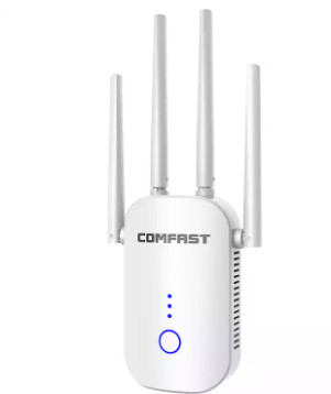 Durable 2.4G 5G Wireless Range Extender , 4 Antennas WiFi Signal Repeater